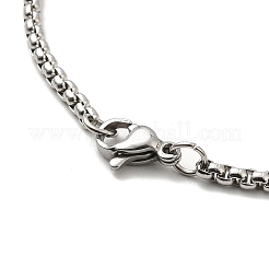 Cross with Word 304 Stainless Steel Pendant Necklace with Box Chains&nbsp;NJEW-F319-02G