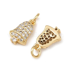 Christmas Brass Micro Pave Cubic Zirconia Charms&nbsp;KK-L255-18G-07