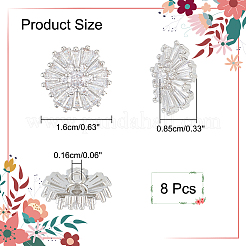 1-Hole Brass Micro Pave Clear Cubic Zirconia Shank Button&nbsp;BUTT-WR0001-07