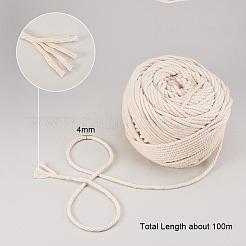Macrame Cotton Cord&nbsp;OCOR-WH0009-C01-4mm