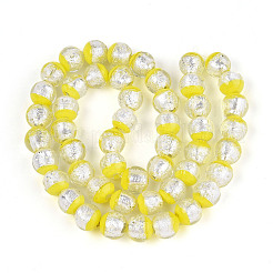 Luminous Handmade Lampwork Silver Foil Beads Strand&nbsp;FOIL-N029-03B