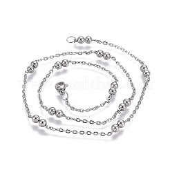 Non-Tarnish (Jewelry Parties Factory Sale)304 Stainless Steel Cable Chain Necklaces&nbsp;STAS-L221-29P