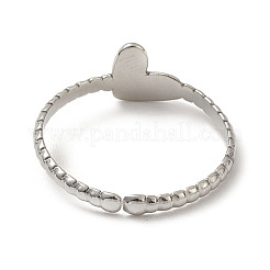 Rhinestone Heart Open Cuff Ring&nbsp;RJEW-K237-02P
