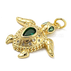 Rack Plating Brass Cubic Zirconia Pendants&nbsp;KK-M258-09G