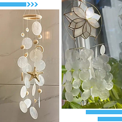 100Pcs Natural Capiz Shell Disc Connector Charms&nbsp;BSHE-SC0001-33