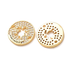 Brass Micro Pave Clear Cubic Zirconia Connector Charms&nbsp;CU-CBAA556-04E