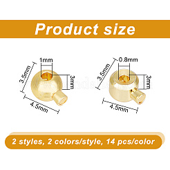 56Pcs 4 Style Brass Crimp Beads&nbsp;KK-AR0003-25