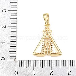 Brass Micro Pave Cubic Zirconia Pendants&nbsp;KK-F938-36G-02