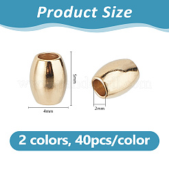 80Pcs 2 Colors 201 Stainless Steel Beads&nbsp;STAS-DC0017-44
