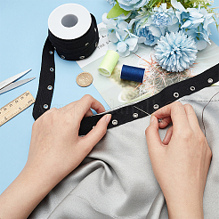 8 Yards Cotton Twill Tape Ribbons with Stainless Steel Eyelets&nbsp;OCOR-BC0006-43A