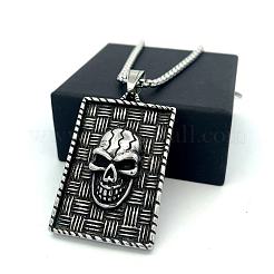 Vintage Punk 304 Stainless Stee Skull Medal Pendant Necklaces for Men&nbsp;TO1001