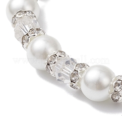 Pearlized Glass Pearl Round Beads Stretch Bracelets for Women&nbsp;BJEW-JB12740