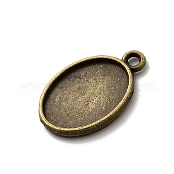 Oval Two-Sided Alloy Pendant Cabochon Settings&nbsp;X-PALLOY-N0088-15AB-NF
