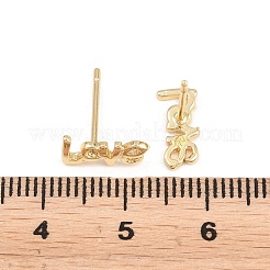 Brass Stud Earrings&nbsp;EJEW-P346-02A-G