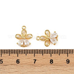 Brass Micro Pave Clear Cubic Zirconia Charms&nbsp;KK-B137-18G