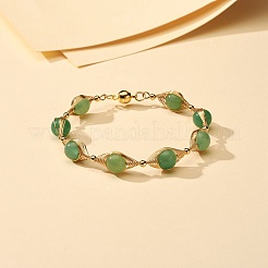 Healing Power Natural Green Aventurine Beaded Bracelets for Men Women&nbsp;X1-BJEW-TA00012-02