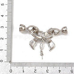 Brass Micro Pave Clear Cubic Zirconia Fold Over Clasps&nbsp;KK-U059-57P