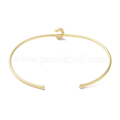 Rack Plating Brass Micro Pave Clear Cubic Zirconia Letter Open Cuff Bangles&nbsp;BJEW-A018-01G-C