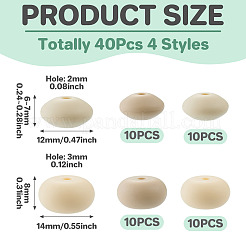 40Pcs 4 Styles Food Grade Eco-Friendly Silicone Beads&nbsp;SIL-TADJ0001-06A