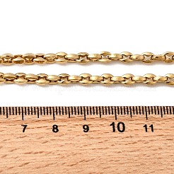 4MM 304 Stainless Steel Coffee Bean Link Chain Necklaces for Women&nbsp;NJEW-B134-06A-G