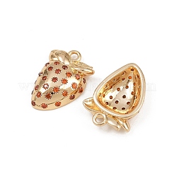 Brass Micro Pave Cubic Zirconia Pendants&nbsp;KK-K407-02G