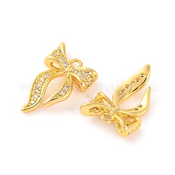 Brass Micro Pave Clear Cubic Zirconia Pendants&nbsp;KK-U017-02G