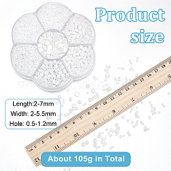 105G 7 Styles Frosted Opaque Glass Seed Beads Set&nbsp;SEED-GO0001-11B