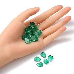 Autumn Theme Two-Tone Transparent Glass Charms&nbsp;GLAA-YW0001-53E
