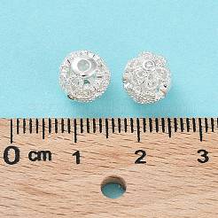 Rack Plating Brass Micro Pave Clear Cubic Zirconia Beads&nbsp;KK-B078-09S