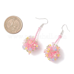Iron Flower Dangle Earrings&nbsp;EJEW-MZ00593