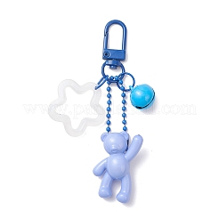 6Pcs 6 Colors Acrylic Bear & Flower Pendant Decoration&nbsp;HJEW-JM03871