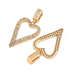 Brass Micro Pave Clear Cubic Zirconia Pendants&nbsp;KK-G552-02G-02