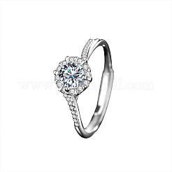 Rhodium Plated 925 Sterling Silver Pave 5.2x3.1mm Moissanite Finger Rings for Women&nbsp;WG3CEB4-01