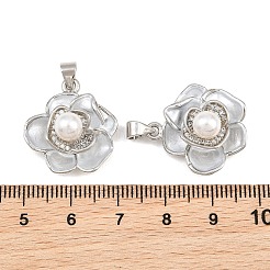 Brass Micro Pave Clear Cubic Zirconia Pendants&nbsp;KK-CBA6A75-53D-P
