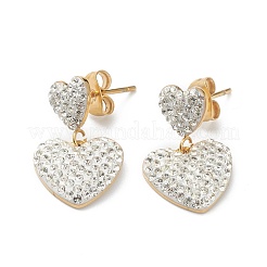 Heart Ion Plating(IP) 304 Stainless Steel Stud Earrings&nbsp;EJEW-P191-02G