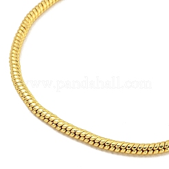 3mm Rack Plating Brass European Style Round Snake Chain Bracelets for Jewelry Making&nbsp;BJEW-B106-10G