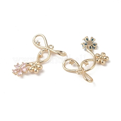 Brass Micro Pave Cubic Zirconia Pendants&nbsp;KK-L208-56G