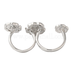 Brass Double Finger Rings&nbsp;RJEW-Q778-56P