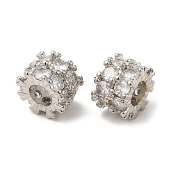 Rack Plating Brass Cubic Zirconia European Beads&nbsp;KK-R147-04P