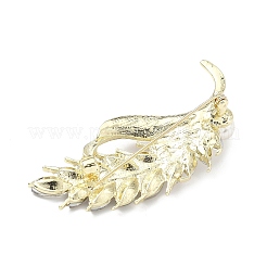 Wheat Alloy Rhinestone Brooches for Backpack Clothes&nbsp;JEWB-M071-05LG
