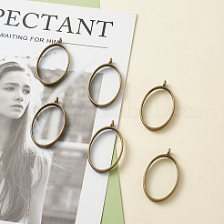 Rack Plating Alloy Open Back Bezel Pendants&nbsp;PALLOY-TA0001-10AB
