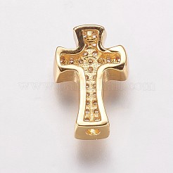 Brass Cubic Zirconia Beads&nbsp;KK-P134-09G