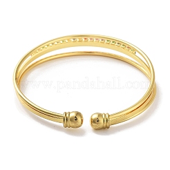 Brass Micro Pave Clear Cubic Zirconia Cuff Bangles&nbsp;BJEW-Z061-23D