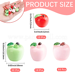 40Pcs 4 Colors Transparent & Opaque Resin Cabochons&nbsp;RESI-CP0001-15