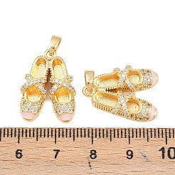 Brass Micro Pave Cubic Zirconia Pendants&nbsp;KK-C248-07G-02