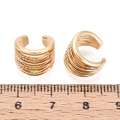 Brass Micro Pave Clear Cubic Zirconia Cuff Earrings&nbsp;EJEW-T047-65G