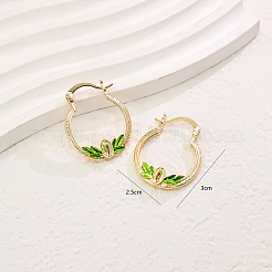 Fashionable Brass Ring with Leaf Hoop Earrings&nbsp;II4943