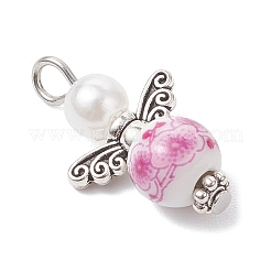Handmade Flower Printed Porcelain Ceramic Pendants&nbsp;PALLOY-JF04537