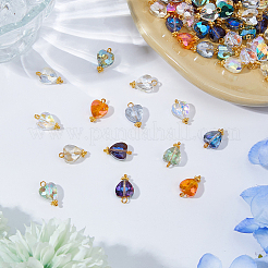 120Pcs 12 Colors Electroplate Glass Pendants&nbsp;PALLOY-FH00171