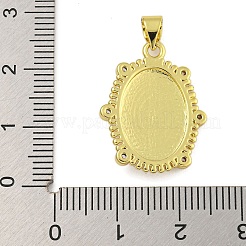 Religion Theme Rack Plating Brass Micro Pave Cubic Zirconia Pendants&nbsp;KK-C074-40G-01